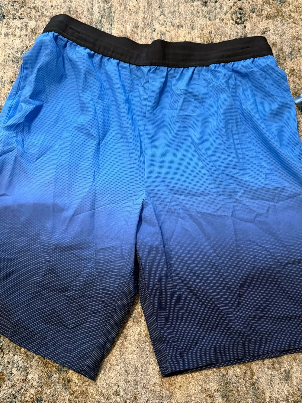 Boys Blue Ombre Athletic Shorts with Black Waistband size xxl(18)